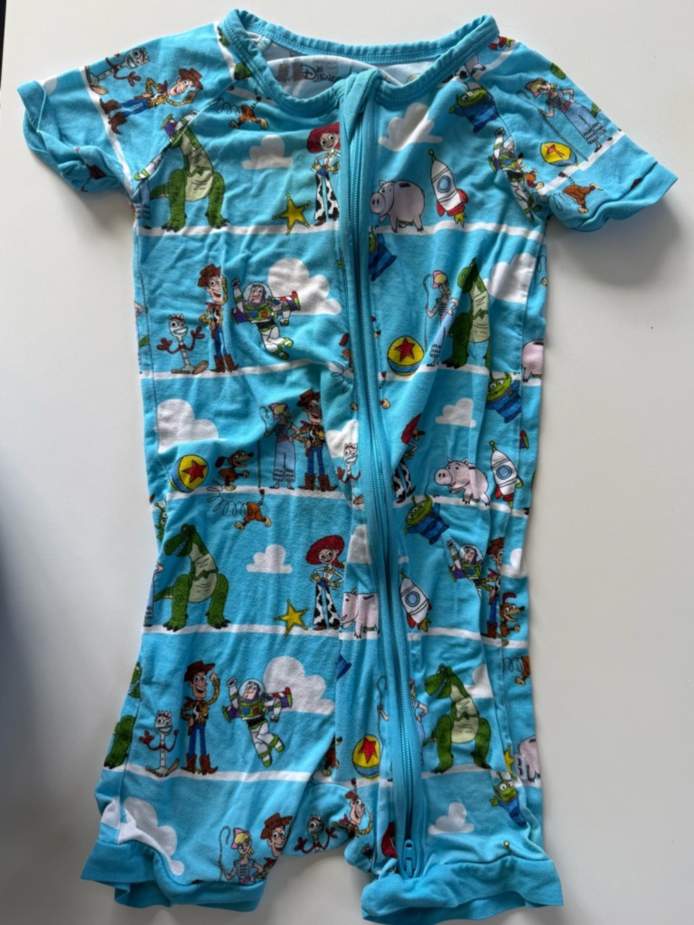 Little Sleepies Blue Toy Story Short Sleeve Footie